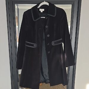 LOFT Black Tuxedo Pea Coat with Button Accents Sz 0